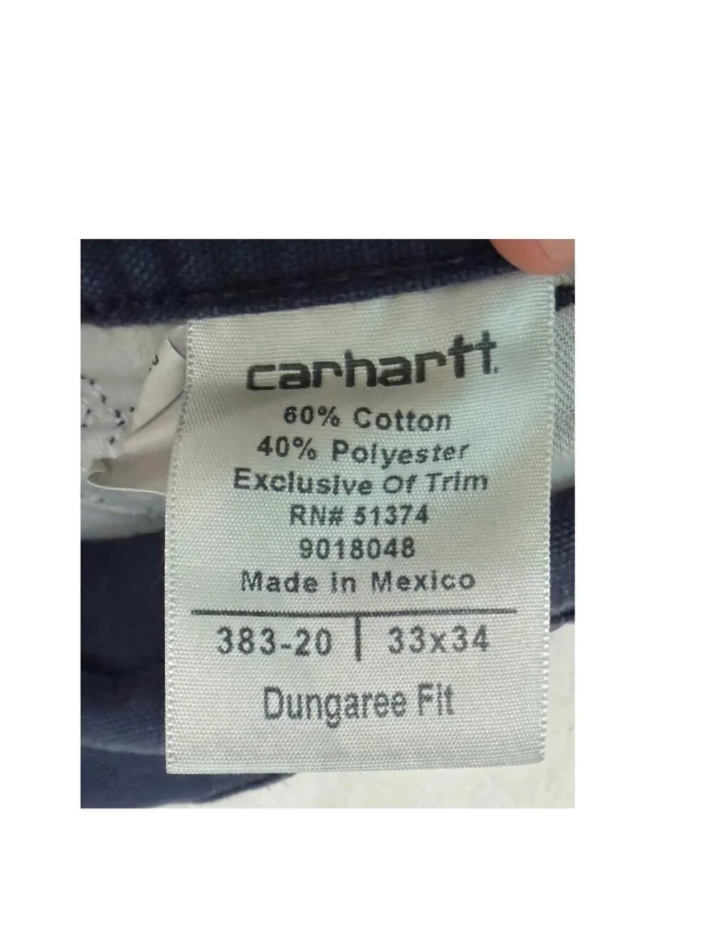 Carhartt Navy Blue Canvas Cargo Pants Size 33x34